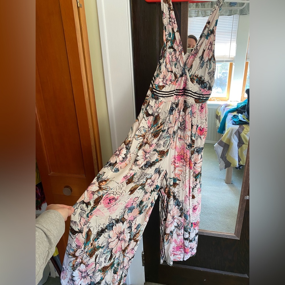 Anthropologie Plenty by Tracy Rose Floral jumpsuit